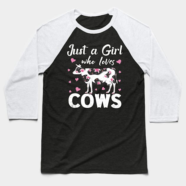 Just A Boy Who Loves Cows Animal Lover Farm Baseball T-Shirt by Albatross